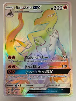 POKEMON TCG SALAZZLE GX FULL ART 151/147 MINT FROM PACKET TO SLEEVE - Image 1
