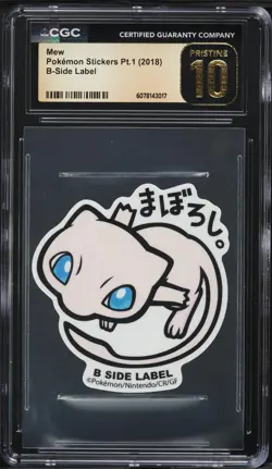 2018 Pokemon Japanese Stickers Part 1 B-Side Label Mew CGC 10 PRISTINE - Image 1