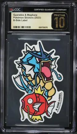 2023 Pokemon Japanese Stickers B-Side Label Gyarados & Magikarp CGC 10 PRISTINE - Image 1