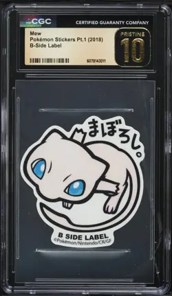 2018 Pokemon Japanese Stickers Part 1 B-Side Label Mew CGC 10 PRISTINE - Image 1