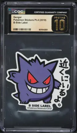 2019 Pokemon Japanese Stickers Part 4 B-Side Label Gengar CGC 10 PRISTINE - Image 1