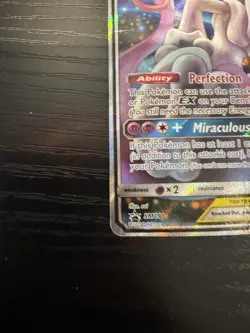 Pokemon TCG Mewtwo & Mew GX SM191 Tag Team Black Star Promo Sun & Moon Damaged - Image 4