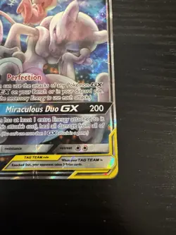 Pokemon TCG Mewtwo & Mew GX SM191 Tag Team Black Star Promo Sun & Moon Damaged - Image 5