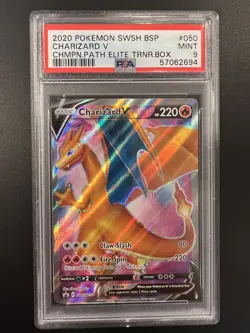 *BUNDLE* TWO Pokemon SWSH Charizard V #50 Champions Path ETB Promos PSA 9 - Image 1