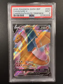 *BUNDLE* TWO Pokemon SWSH Charizard V #50 Champions Path ETB Promos PSA 9 - Image 3