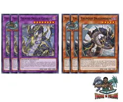 Yugioh! 3x Thunder Dragon Colossus Dragondark RA03 Super Rare 1st Ed NM - Image 1