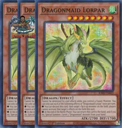Yugioh! 3x Dragonmaid Lorpar RA03-EN022 Super Rare 1st Ed NM - Image 1