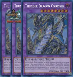Yugioh! 3x Thunder Dragon Colossus RA03-EN036 Secret Rare 1st Ed NM - Image 1