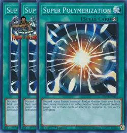 Yugioh! 3x Super Polymerization RA03-EN053 Super Rare 1st Ed NM - Image 1