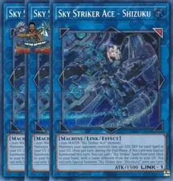 Yugioh! 3x Sky Striker Ace - Shizuku RA03-EN043 Secret Rare 1st Ed NM - Image 1