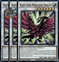 Yugioh! 3x Black Rose Moonlight Dragon RA03-EN038 Ultra Rare 1st Ed NM - Image 1