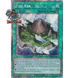 Yugioh! 1x Fire King Island RA03-EN059 Platinum Secret Rare 1st Ed NM - Image 1
