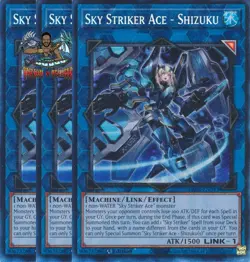Yugioh! 3x Sky Striker Ace - Shizuku RA03-EN043 Collector's Rare 1st Ed NM - Image 1