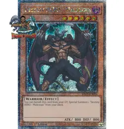 Yugioh! 1x Destiny HERO - Malicious RA03-EN001 Quarter Century Secret Rare NM - Image 1