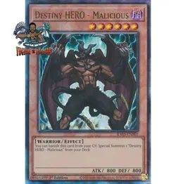 Yugioh! 1x Destiny HERO - Malicious RA03-EN001 Ultimate Rare 1st Ed NM - Image 1