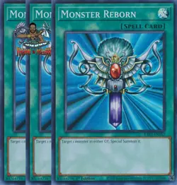 Yugioh! 3x Monster Reborn RA03-EN052 Super Rare 1st Ed NM - Image 1