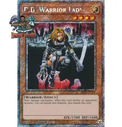 Yugioh! 1x D.D. Warrior Lady RA03-EN129 Platinum Secret Rare 1st Ed NM - Image 1