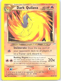 Dark Quilava 39/105 Non Holo Neo Destiny - Pokemon Card - LP - Image 1