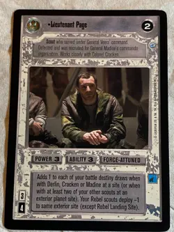 Decipher Star Wars CCG Endor LIEUTENANT PAGE Card NEVER PLAYED - Image 1