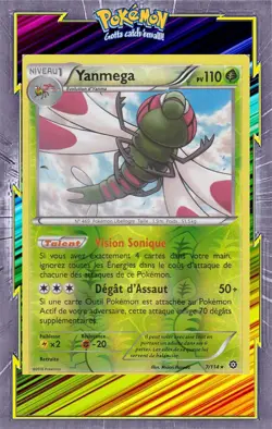 🌈Yanmega Reverse-XY11:Offensive Vapeur-7/114-Carte Pokemon Neuve Francaise - Image 1