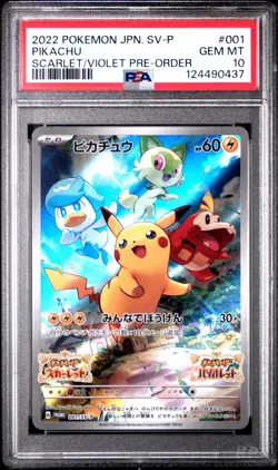 Pikachu - 001/SV-P - Scarlet/Violet Pre-Order - Japanese - Pokemon - PSA 10 - Image 1