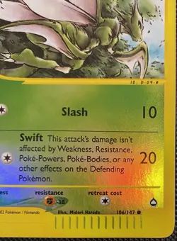 Pokemon TCG: Scyther Aquapolis #106/147 Reverse Holo NM/LP Condition - Image 4