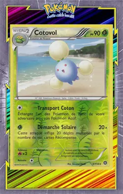 🌈Cotovol Reverse -XY11:Offensive Vapeur-5/114-Carte Pokemon Francaise - Image 1