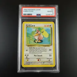 PSA 10 Farfetch'd 27/102 Pokemon Base Set 1999 Non Holo Card - Image 1