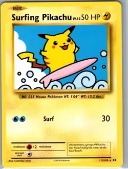 Surfing Pikachu 111/108 Non Holo XY - Evolutions - Pokemon Card - LP - Image 1