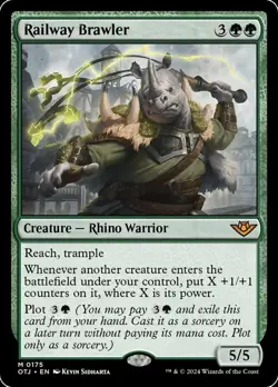MTG Railway Brawler NM-Mint Outlaws of Thunder Junction - Image 1