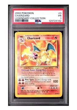 2002 POKEMON LEGENDARY COLLECTION #3 CHARIZARD PSA 1 POP 151 - Image 1