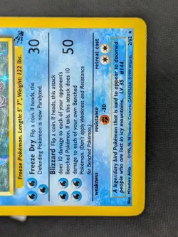 Articuno 2/62 - Fossil Unlimited Holo Rare Pokemon TCG LP - Image 5