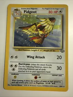 Pokemon TCG Pidgeot Jungle 8/64 Holo Unlimited Holo Rare LP WOTC - Image 1