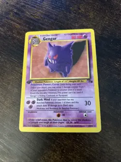 Pokemon Gengar 20/62 Fossil First Edition Rare LP - Image 1