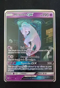 Mewtwo GX 78/73 SR Shining Legends NM Pokemon Card Mew Tube - Image 1