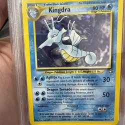2000 Pokemon Neo Genesis Kingdra Holo #8 Swirl PSA 8 - Image 5