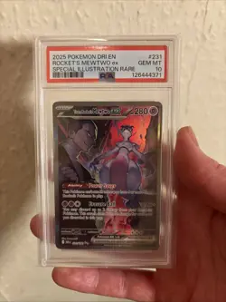 Pokemon TCG Destined Rivals Team Rocket's Mewtwo EX Sir 231/182 PSA 10 - Image 1