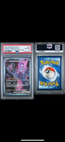 Pokemon TCG Destined Rivals Team Rocket's Mewtwo EX Sir 231/182 PSA 10 - Image 3