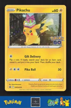 2022 Pokemon SWSH Pokemon GO SWSH234 Pikachu Cosmos Holo Promo - Image 1
