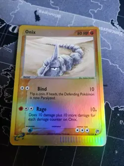 Pokemon Card Onix 71/100 Reverse Holo EX Sandstorm Set - Image 1