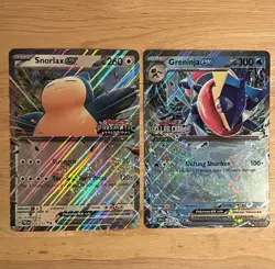 Snorlax Ex 076 Jumbo promo card & Greninja Ex 041 Jumbo promo card - Image 1