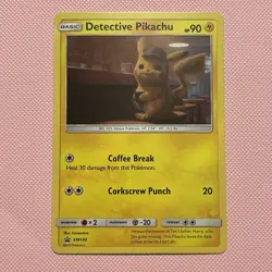 Pokemon Detective Pikachu SM190 Holographic Black Star Promo Card LP - Image 1