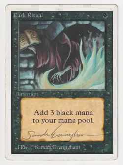 Signed Dark Ritual MP Unlimited Edition Artist Sandra Everingham 1993 MTG Magic! - Image 1