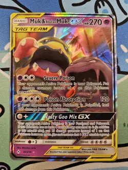 Pokemon TCG: Muk & Alolan Muk GX Ultra Rare (61/219) Unbroken Bonds NM - Image 2