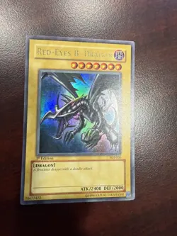 Red-Eyes Black Dragon Yugioh! SDJ-001 1st Edition LP/NM - Image 1
