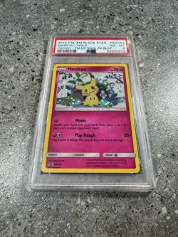 Pokemon TCG Cards Mimikyu SM163 Black Star Promo Holo PSA 8 * SWIRL * STRONG - Image 1