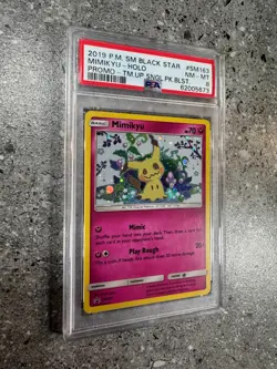 Pokemon TCG Cards Mimikyu SM163 Black Star Promo Holo PSA 8 * SWIRL * STRONG - Image 3