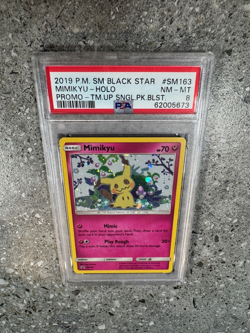 Pokemon TCG Cards Mimikyu SM163 Black Star Promo Holo PSA 8 * SWIRL * STRONG - Image 5