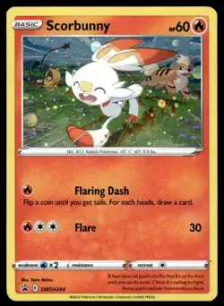 Pokemon TCG SWSH: Sword & Shield Promo Cards #SWSH244 Scorbunny LP - Image 1