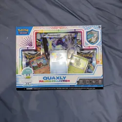 Pokemon Quaxly Paldea Collection Box Pin Badge Foil Card Ex-New Sealed - Image 1